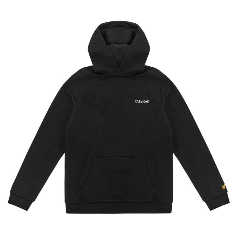 Lyle & Scott Childrens/Kids Print Long-Sleeved Drawstring Hoodie / Jet Black